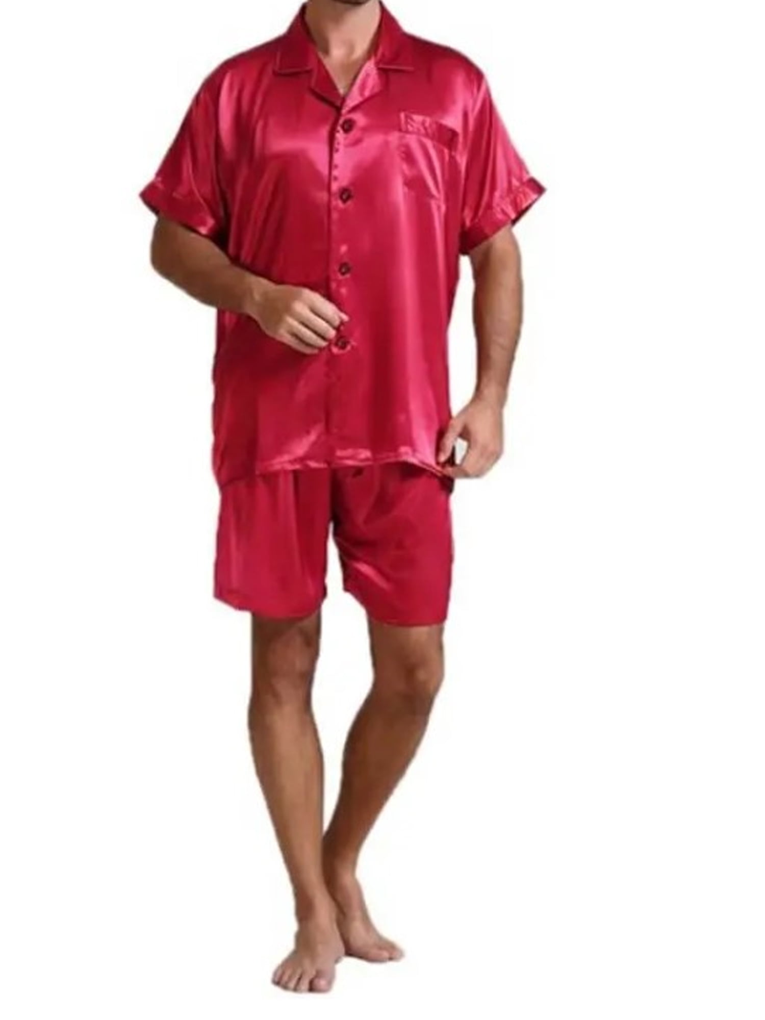 Loalirando Men Rayon Silk Summer Pajama Set Soft Nightgown - Walmart.com