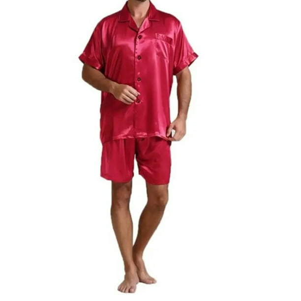 Loalirando Men Rayon Silk Summer Pajama Set Soft Nightgown - Walmart.com