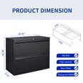 thumbnail image 7 of Yesfashion 2 Drawer Lateral Filing Cabinet for Legal/ Letter A4 Size,Metal Steel Large Deep Drawers Locked By Keys,Locking Wide File Cabinet for Home Office, 7 of 7