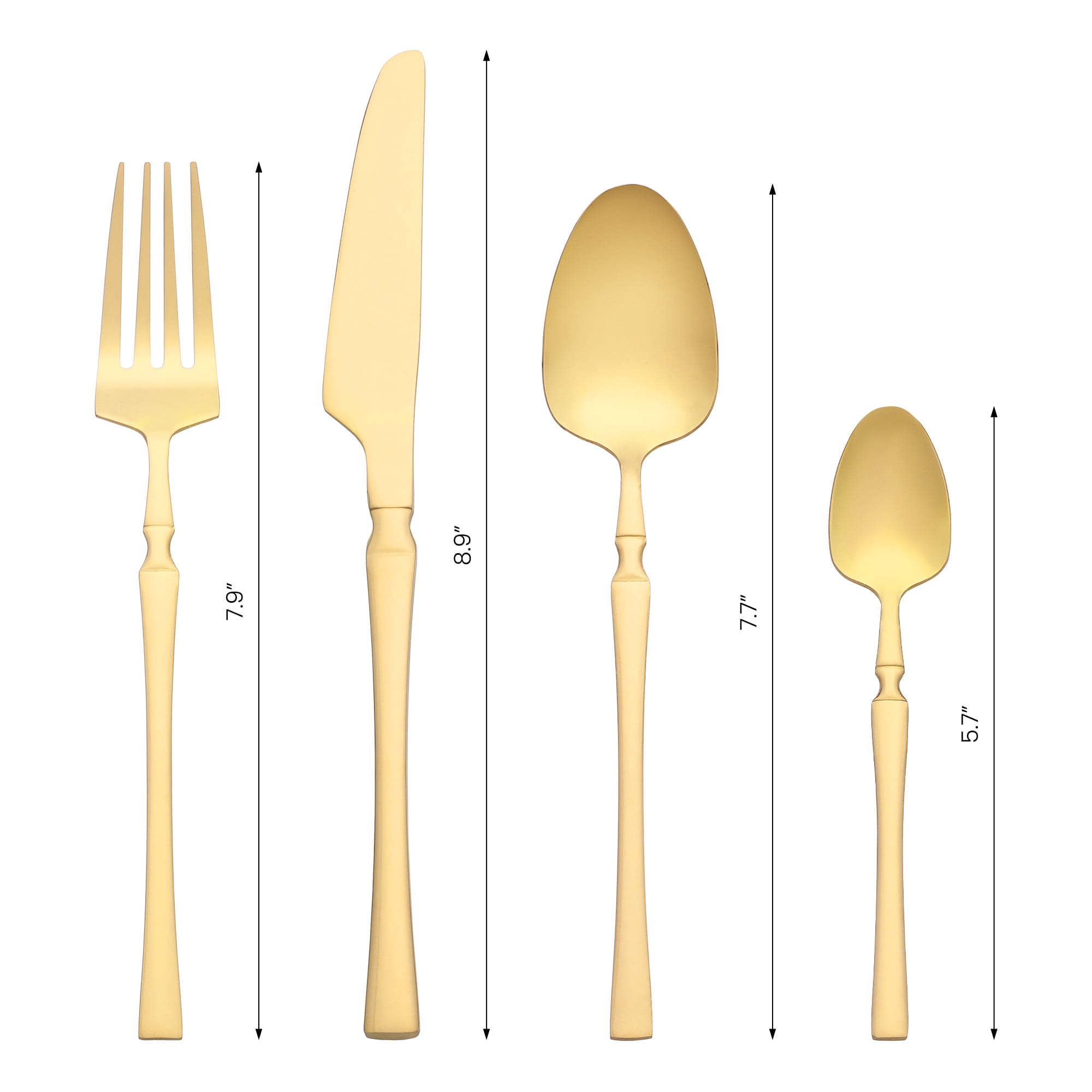 Unique Bargains 16 Pieces Stainless Steel Flatware Set for 4 Gold