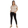 thumbnail image 5 of Moomaya Womens Printed Tops For Women Short Sleeve Flared Top Blouse, 5 of 8