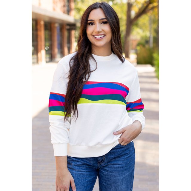a.Jesdani Chic Striped Long-Sleeve Tee - Daily Elegance, Style Sought!