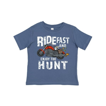 

Inktastic Ride Fast and Enjoy the Hunt Easter Bunny on Motorcycle Gift Toddler Boy or Toddler Girl T-Shirt