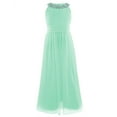 thumbnail image 5 of Raenseen Girls Chiffon Sleeveless Pageant Prom Party Wedding Bridesmaid Flower Girl Dress Mint Green 16, 5 of 8