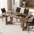 thumbnail image 4 of ANPOO 7 Piece Dining Table Set with 6 Chairs, 71" Kitchen Table & Chairs Set for 4-8 People, Rectangle Dining Table with Wooden Legs for Dining Room, Living Room, 4 of 9