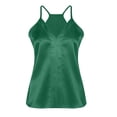 thumbnail image 5 of Sexlip Womens Satin V Neck Sleeveless Slim Cami Sleeveless Top Elegant Versatile Evening Outfit Green XXL, 5 of 5