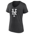 thumbnail image 2 of Women's Charcoal New York Mets Monochrome V-Neck T-Shirt, 2 of 3
