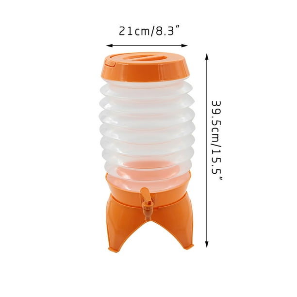 Fiudx Cubo Plegable, Diseño Telescópico Compacto, Capacidad de 5 L con Grifo, Fácil de Limpiar, Ideal para Eventos Al Aire Libre, Picnics Familiares y Viajes, Tamaño Portátil, Material de Polietileno