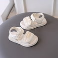 thumbnail image 4 of TOWED22 Toddler Girls Sandals Soft Rubber Flats Summer Baby Flower Girl Shoes White,8.5, 4 of 7