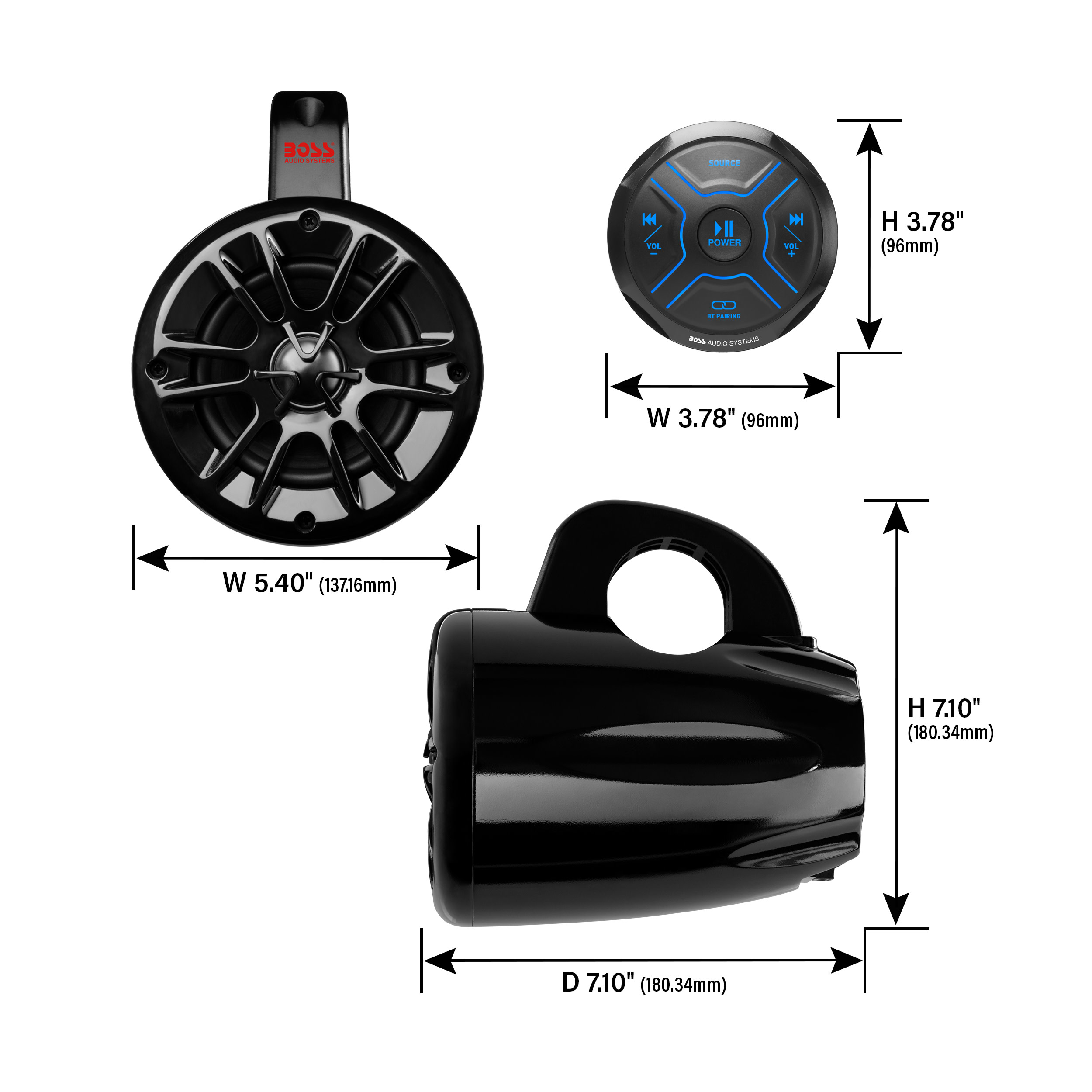 Enceintes Bluetooth étanches Pour ATV, UTV, Moto, Bateau – Son Puissant 120W, Portée 20m (installation Facile, Robustes)