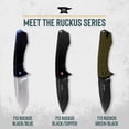 thumbnail image 6 of Buck Knives 713 Ruckus Folding Pocket Knife, EDC Knife, 3.5” Drop Point Blade, Black, 5.35 oz, 6 of 7