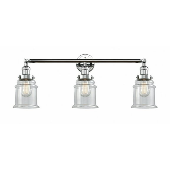 Innovations 205-PC-G182-LED Canton 3 Light Bath Vanity Light part of the Franklin Restoration Collection, Polished Chrome