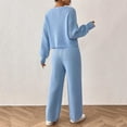 thumbnail image 6 of Besolor Women's 2 Piece Sweater Set Knit Long Sleeve Cropped Cardigan Top and Pants Loungewear Sets Fall Winter Clothes, 6 of 8