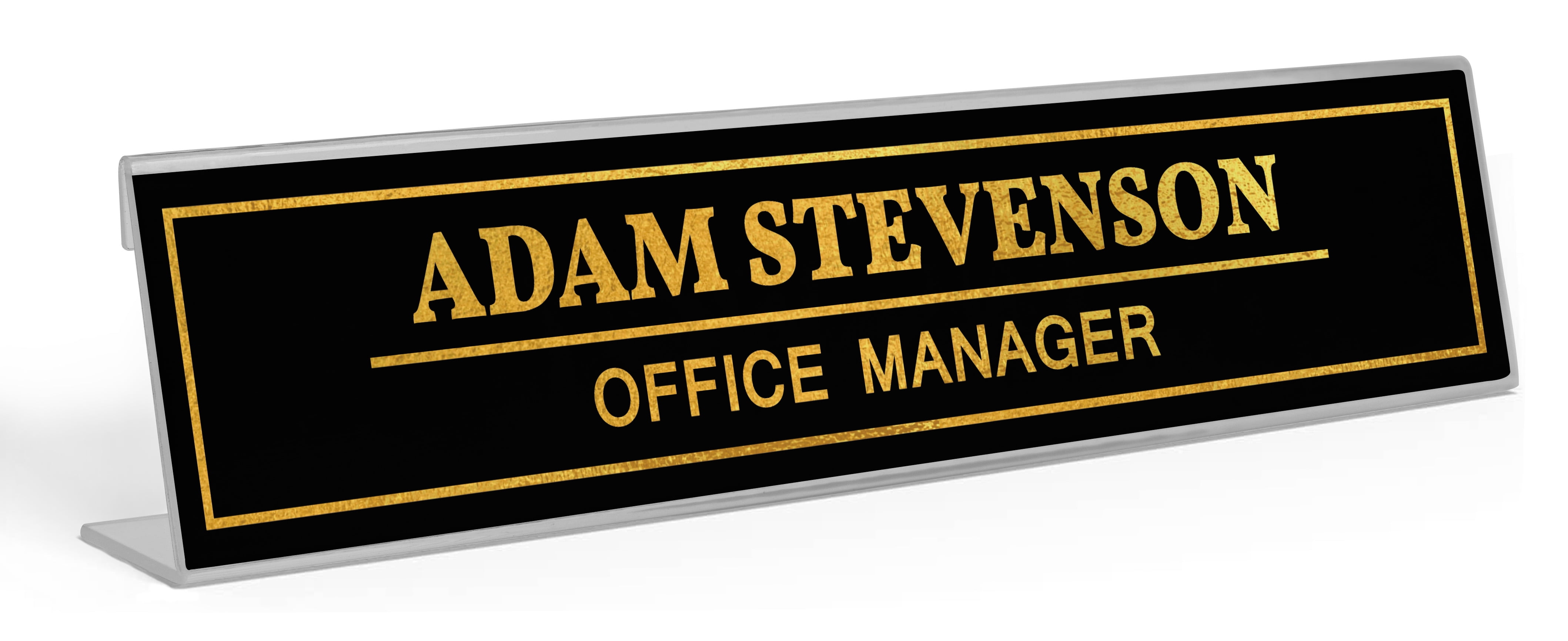 Printtoo Personalized Desk Name Plate Pretty Classic Custom Acrylic Office Desk Name Plate Accessory 2x10 Inches