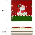 thumbnail image 3 of FMSHPON Merry Christmas Santa Claus Set of 8 Coaster for Drinks, Absorbent Ceramic Stone Coasters Cup Mat with Cork Base for Home Kitchen Room Coffee Table Bar Decor, 3 of 4