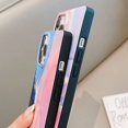 thumbnail image 3 of HSHDLDF Luxury Square Edge Compatible with iPhone 12 Pro Max Case Marble, Slim Stylish Matte Soft TPU Silicone Gel Shockproof Protective Durable Cases Cover(Blue & Pink), 3 of 6