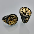 thumbnail image 4 of Men Ring Gold Plated Two-tone Vintage Geometric Electroplating Decoration Gift Chinese Dragon Male Finger Ring Jewelry Accessories for Gift, 4 of 7