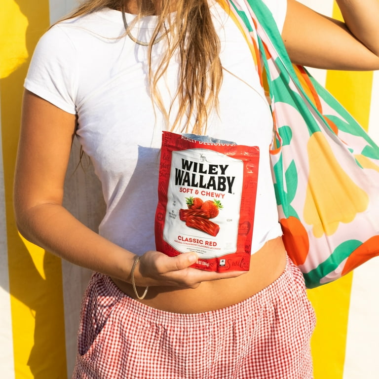 Wiley Wallaby Classic Red Licorice Candy, Soft & Chewy, No High