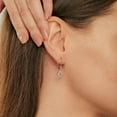 thumbnail image 2 of 18KT Rose Gold Vermeil Diamond and Baguette Dangle Drop Earrings for Women, 1/6 Ct, 2 of 7