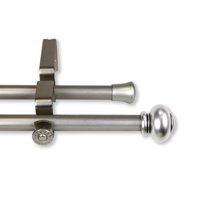 Contemporary Home Living 51.5" Silver Contemporary Solid Double Curtain Rod