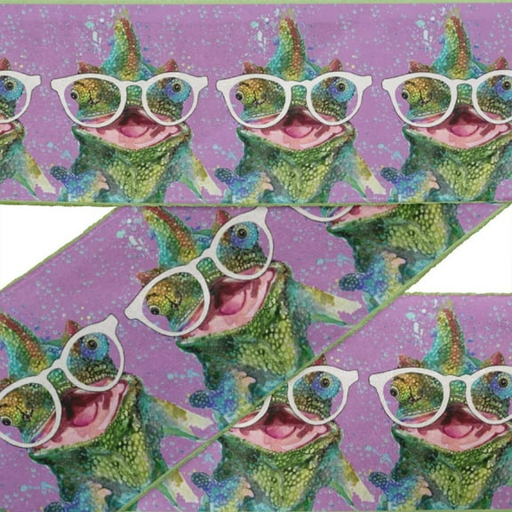 IBA Indianbeautifulart Black Goggles & Frog Animal Fabric Laces For Crafts Printed Velvet Trim Fabric Sewing Border Ribbon Trims 9 Yards 3 Inches