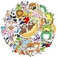 thumbnail image 2 of 35pcs Adorable Animal Stickers Cute Cartoon Sloth Stickers Panda Stickers for Suitcase Laptop Fridge, 2 of 9