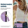 thumbnail image 6 of Dteck Wallet Case for iPhone 16 Pro Max, Crossbody Strap PU Leather RFID Blocking Credit Card Holder Card Cases Women Girl with Adjustable Lanyard for iPhone 16 Pro Max, Purple, 6 of 9