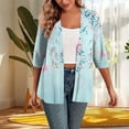 thumbnail image 1 of Amzcrzy Cardigans pour Femmes Mode Décontractée Imprimée Chemise Cardigan Manches 3/4 Hauts Amples et Décontractés Vestes Cardigan pour Femmes Hauts à Manches Longues Veste Vêtements pour Femmes, 1 of 4