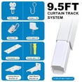 thumbnail image 2 of BEAMNOVA Ceiling Curtain Track Set - 9.45 FT Room Divider Curtain Track, Aluminum Alloy Heavy-Duty Curtain Rail System, White, 2 of 8