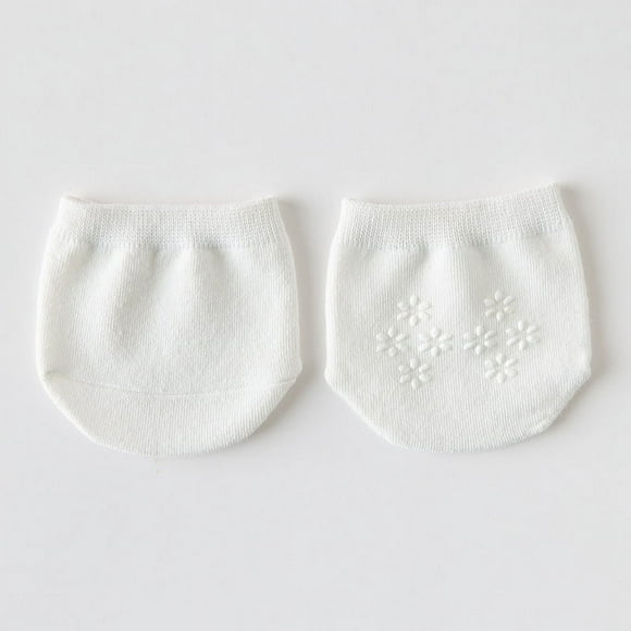 XmhyTop Calcetines de planta, calcetines invisibles de media planta para mujeres, silicona antideslizante, 4 pares, blanco