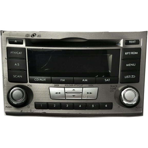 Restored 2012-2014 Subaru Legacy AMFM Radio CD Player Part Number 86201AJ61A Face CE617U1 (Refurbished)