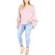 thumbnail image 1 of City Chic Blusa Romántica con Hombros Descubiertos para Mujer, Rosa, XL/22W, 1 of 1