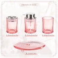 thumbnail image 2 of CERBIOR Bathroom Accessories Set, 4 Pcs Glass Bathroom Accessories Sets Complete w/Soap Dispenser, Soap Dish ,Toothbrush Holder,Tumbler, Bathroom Decor, Gift for Home Apartment (Silver Pink), 2 of 9