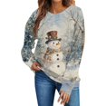 thumbnail image 6 of Wiyuqeen Women's Crewneck Sweatshirts Xmas Snowman Print Sweat Shirts Long Sleeve Funny Xmas Party Pullover Lightweight Fall Clothes S-2XL, 6 of 7