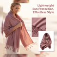 thumbnail image 5 of Lumtrix Winter Scarfs for Women 70.87 Inch Shawls Wraps Warm Cozy Spring Fall Soild Color Scarves A One Size, 5 of 5