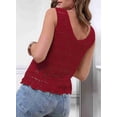thumbnail image 5 of Women Summer Tank Top Trendy V Neck Crochet Sleeveless Shirts Sweater Vest Red L, 5 of 8