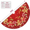 thumbnail image 4 of Christmas Gingerbread Man Cute Candy Cane Red 36 Inch Christmas Tree Skirt Carpet Mat Funny Party Decor Supplies for Xmas Halloween Decorations Occasion Ornament, 4 of 6