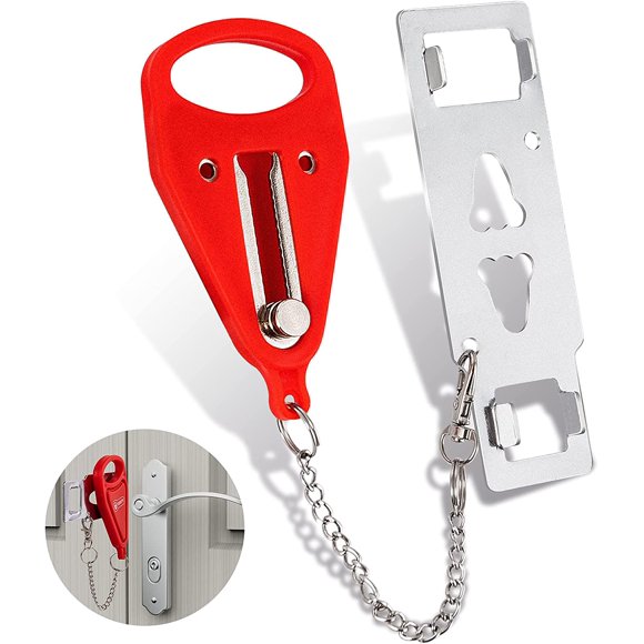 Améliorer Serrure de Porte Portable, Loquet de Serrure d'Hôtel pour Voyage, Serrure de Sécurité pour Sécurité et Intimité Supplémentaires, Défenseur de Sécurité Domestique, Serrure Supplémentaire pour Voyager Maison Chambre Hôtel Appartement Collège