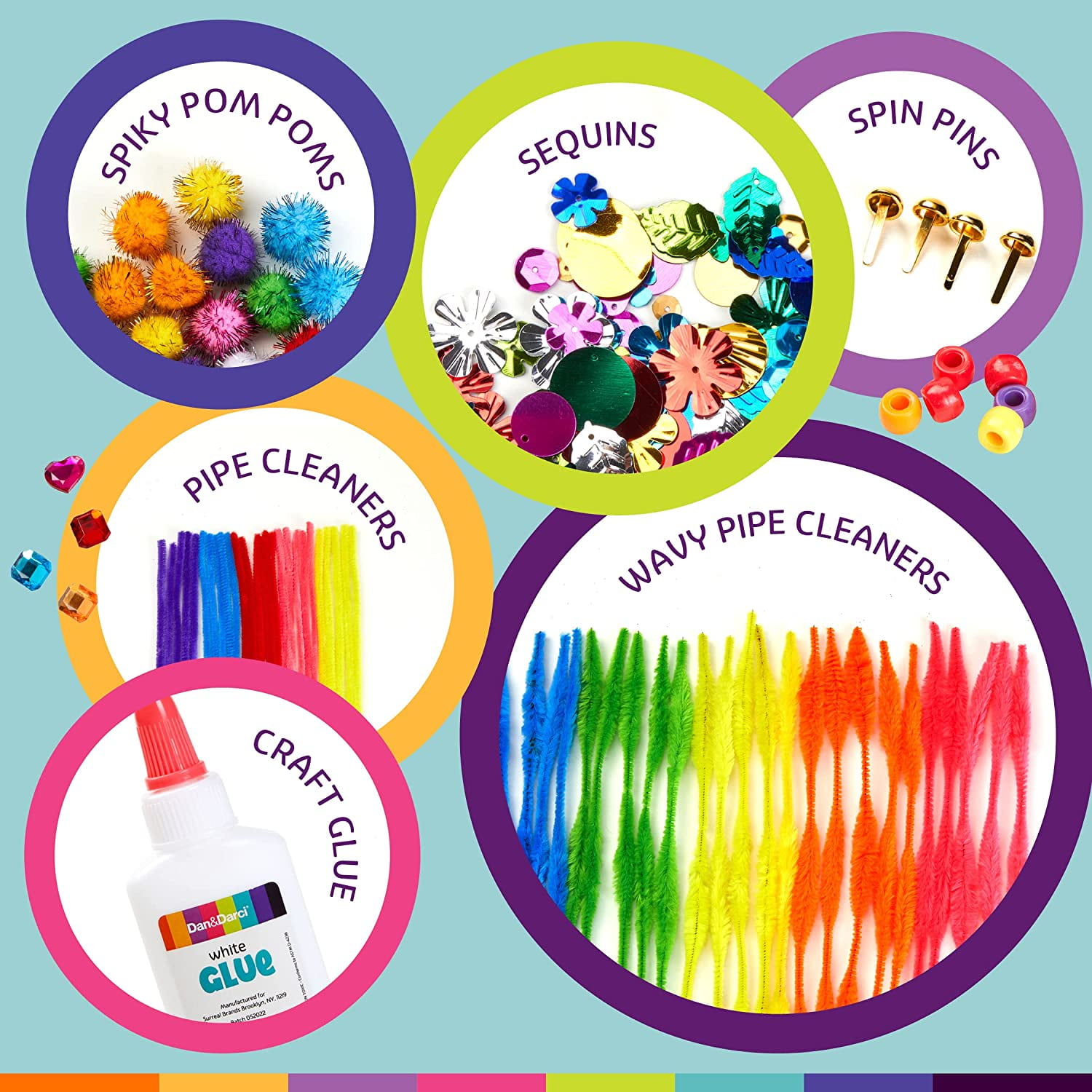 Dan & Darci Deluxe Kids Arts & Crafts Supplies Kit with Storage