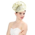 thumbnail image 4 of LEKODE High Tea Hats for Women Ladies Hats Fashion Hats for Women Fancy Hats for Women Hair Feathers Clip in Tea Party Hat Vintage Hat Yellow One Size, 4 of 5