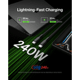 thumbnail image 2 of Belkin BoostCharge USB-C to USB-C Cable 240W 2.0 6.6ft/2M Braided Fast Charging Cable USB-C Power Cable Laptop & Phone Charger Black, 2 of 9