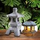thumbnail image 1 of Estatuilla de Farol de Pagoda Solar IP55 Resistente Al Agua Exquisita Luz de Jardín de Resina de Estilo Japonés para Ornamento de Paisaje gris CUTICAT Linterna de pagoda de piedra, 1 of 8