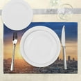 thumbnail image 3 of Ambesonne City Place Mats Set of 4, Sunrise at Los Angeles, Standard Size, Navy Blue Apricot Ivory, 3 of 6
