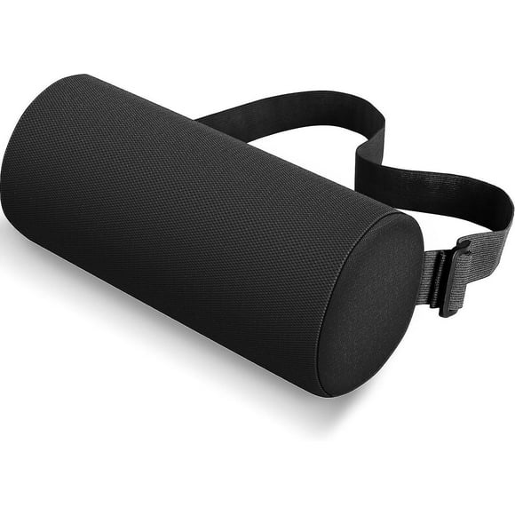Lumbar Roll Support Pillow for Office Chair, Car, Gaming Chair, Memory Foam Back Cushion with Washable Cover for Relieving Back Pain & Improving Postu