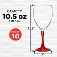 thumbnail image 5 of Nuance Wine Glasses by ARC 10.5 oz. Set of 10, Bulk Pack - Restaurant Glassware, Perfect for Red Wine, White Wine, Cocktails - Red, 5 of 5