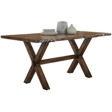 - ACME Tratha Dining Rectangular Trestle Table in Antique Oak