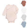 thumbnail image 3 of KAUOD Cotton Long Sleeve Side Buttons Romper for Toddler Baby Boys Solo Bodysuits New Born Soft Summer Jumpsuit Clothes, 3 of 3