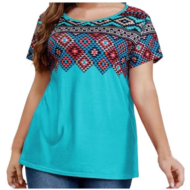 Camiseta de Manga Corta de Cuello Redondo Impresa Casual de Tamaño Grande Hecha de Cómodo Estante de Imitación para el Uso Diario, Camisetas Cortas para Mujeres