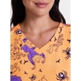 thumbnail image 4 of Scooby-Doo Women's Halloween Scrub Top with Short Sleeves, Sizes S-XXXL, 4 of 5