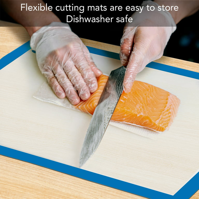 Rada Cutlery Flexible Plastic Cutting Boards, 10 x 14 Inches – White